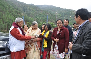 The Governor of Arunachal Pradesh Shri P.B. Acharya  and the State�s First Lady Smt Kavita Acharya visit the Regional Sheep Breeding Farm, Sangti, 12 km from Dirang in West Kameng District on 6th April 2017.
